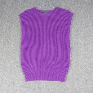 BOUNDARY WATERS WOMENS VTG BRIGHT PURPLE WOOL BLEND SLEEVELESS SWEATER VEST XL
